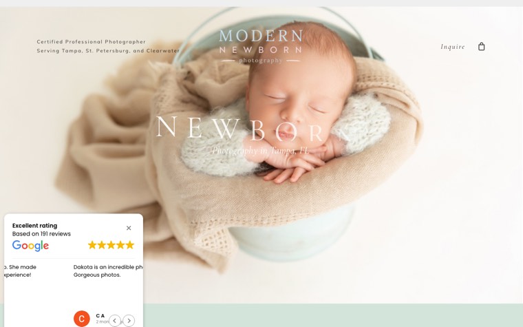 The Modern Newborn Photography website