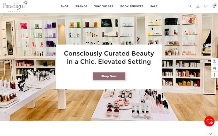 The Paradigm Beauty Tampa website